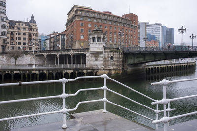 Bridge over river in city