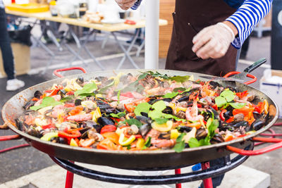 Close-up of food on barbecue grill