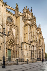 Low angle view of historical building against sky