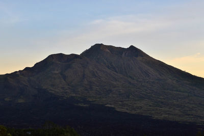 Scenic view of mountains against sky during sunset