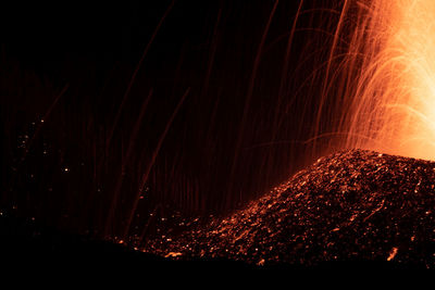 Blurred motion of fire crackers at night