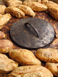 Full frame shot of roasted sweet potato