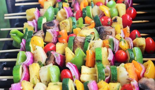 Close-up of multi colored bell peppers