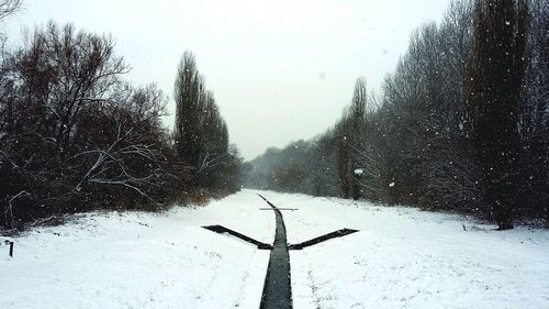 View of snow covered landscape