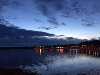 Scenic view of calm lake against sky