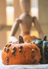 Close-up of pumpkin against blurred background