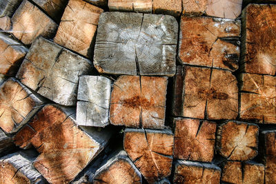 Full frame shot of logs