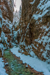 Partnach gorge in winter, bavaria germany.