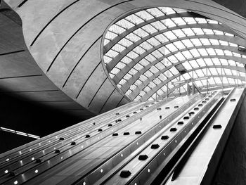 Low angle view of escalator