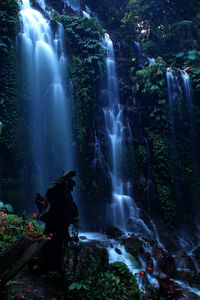 View of waterfall in forest