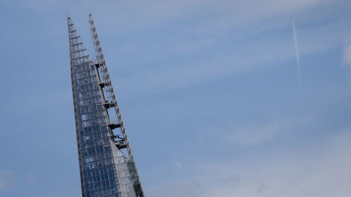 Low angle view of tower against sky