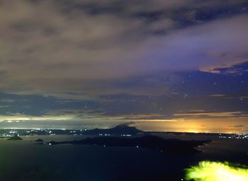 Scenic view of sea against dramatic sky