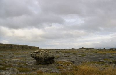 Scenic view of landscape against cloudy sky