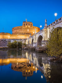 Reflection of building in water, castel sant'angelo 