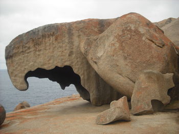 Rock formation against sky