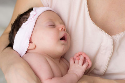 Close-up of baby sleeping