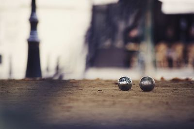 Close-up of marbles on ground