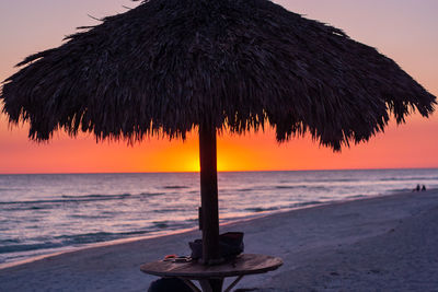 Scenic view of beach during sunset