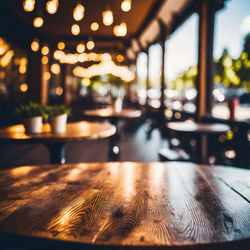 Close-up of wooden table