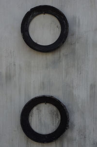 Directly above shot of hole on wall
