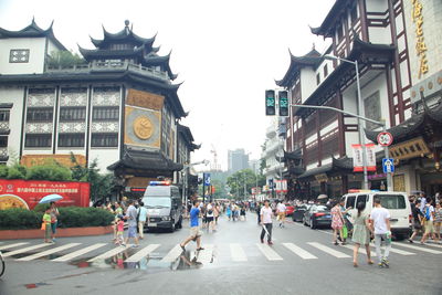 City street with buildings in background