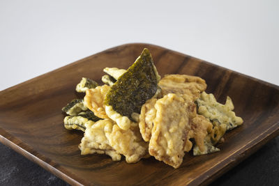 High angle view of food on cutting board