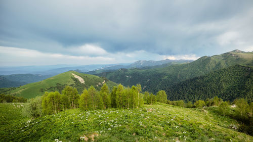 Scenic view of mountains against sky