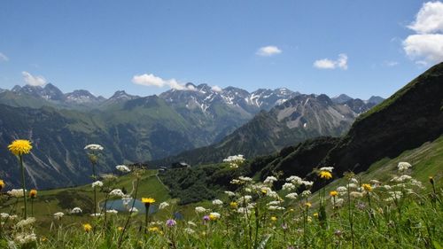 Scenic view of mountains against sky