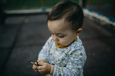 Cute boy looking at camera