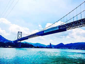 Low angle view of bridge over river