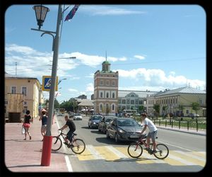 Cars parked on road