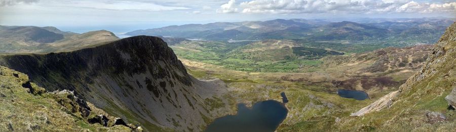 Panoramic view of mountains against sky