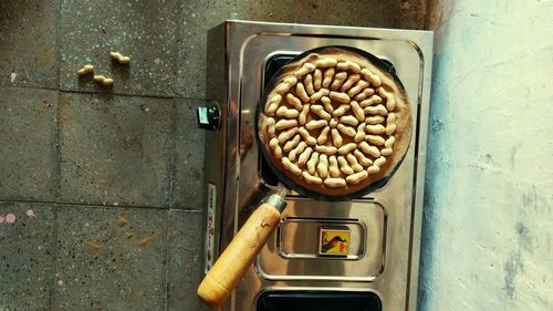 High angle view of bread