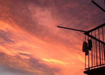 Low angle view of dramatic sky during sunset