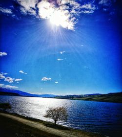 Scenic view of lake against clear sky