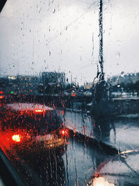 Wet glass window in rainy season