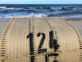 High angle view of shadow on beach