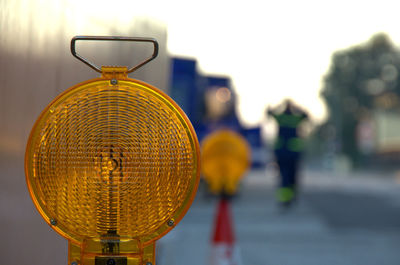 Road reflectors on street