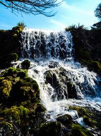 Scenic view of waterfall