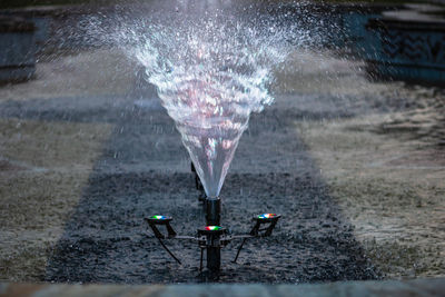 Close-up of water splashing in fountain