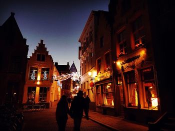 Illuminated city at night