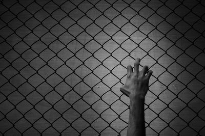 Close-up of barbed wire fence