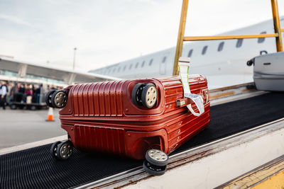 Close-up of car on street