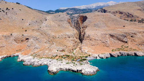 Scenic view of rocks in sea