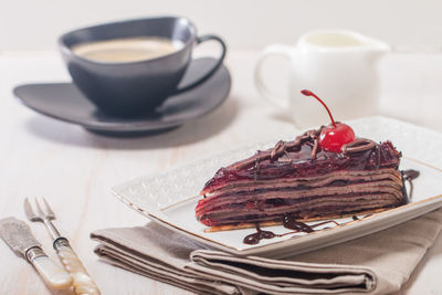 Close-up of coffee on table