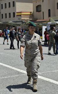 Woman standing on road