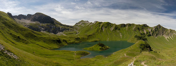 Scenic view of mountains against sky