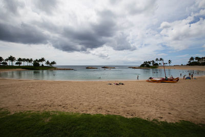 Scenic view of beach against sky