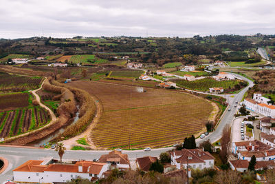 Aerial view of landscape against sky