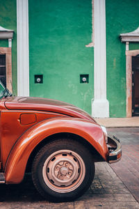 Vintage car on street